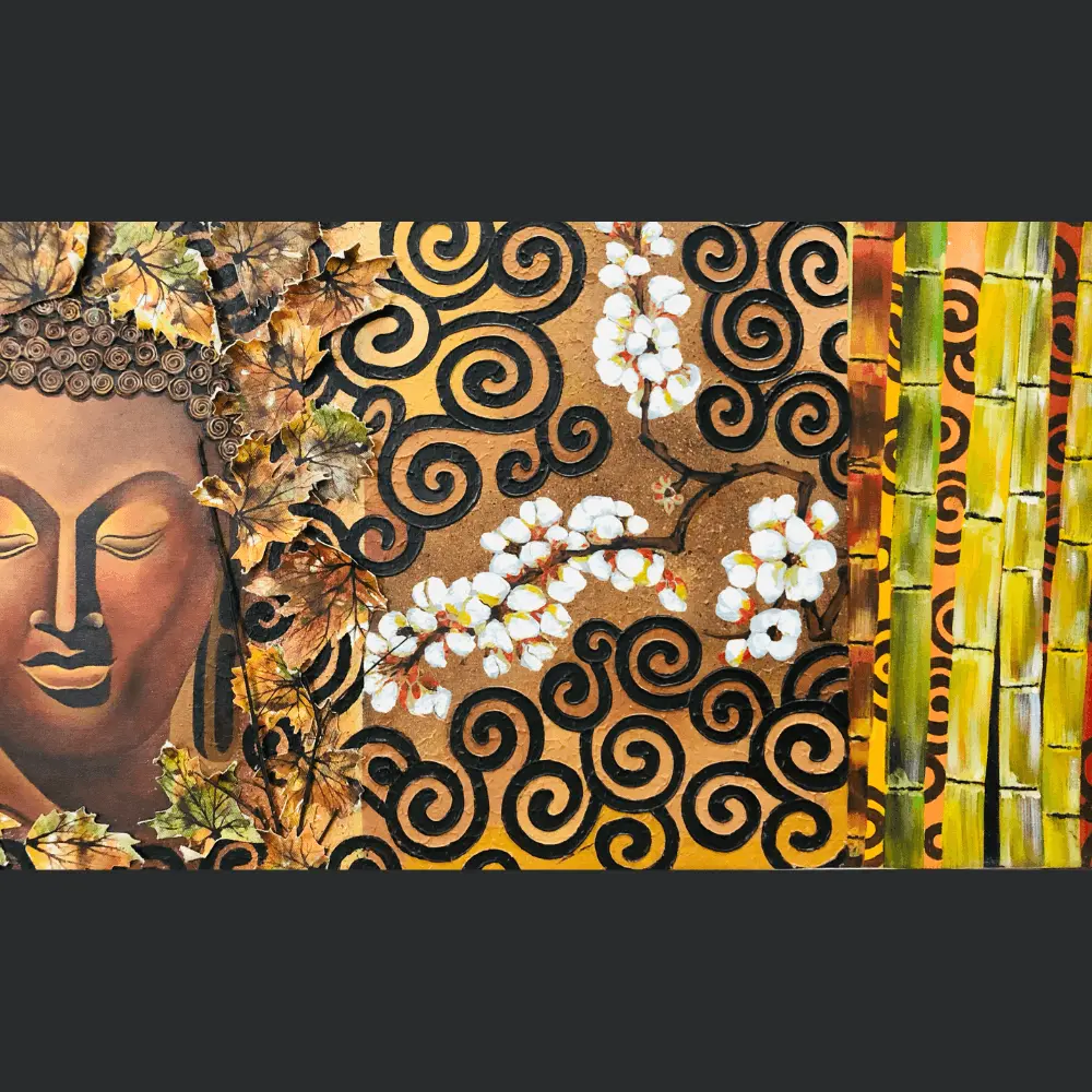Textured acrylic canvas by MFA painter Laiba Khursheed